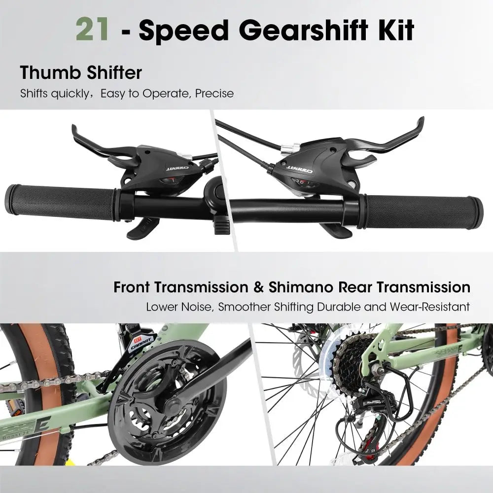 Teen Mountain Bike With Carbon Steel Frame And Disc Brakes