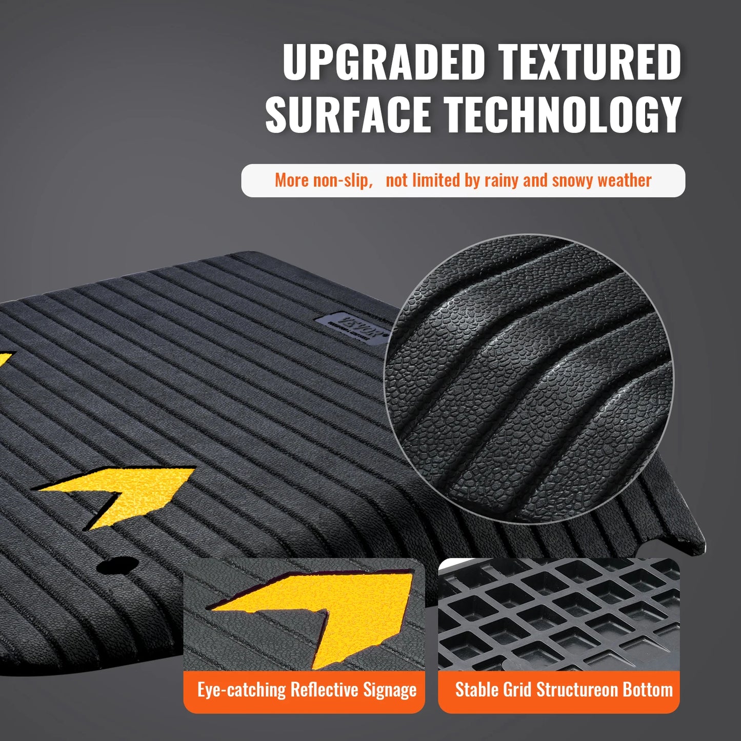 SucceBuy Portable Non-Slip Rubber Driveway Curb Ramps