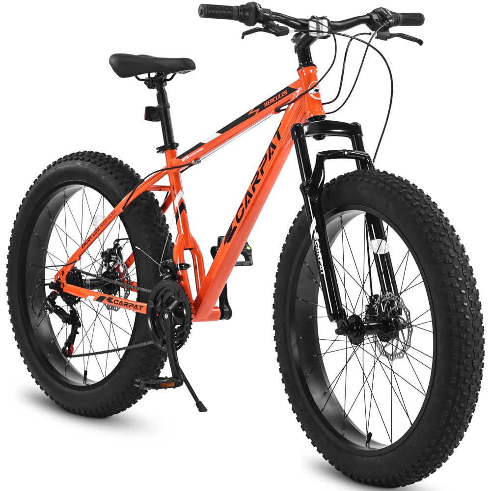 Fat Tire Mountain Bike 21 Speed Dual Disc Brake System