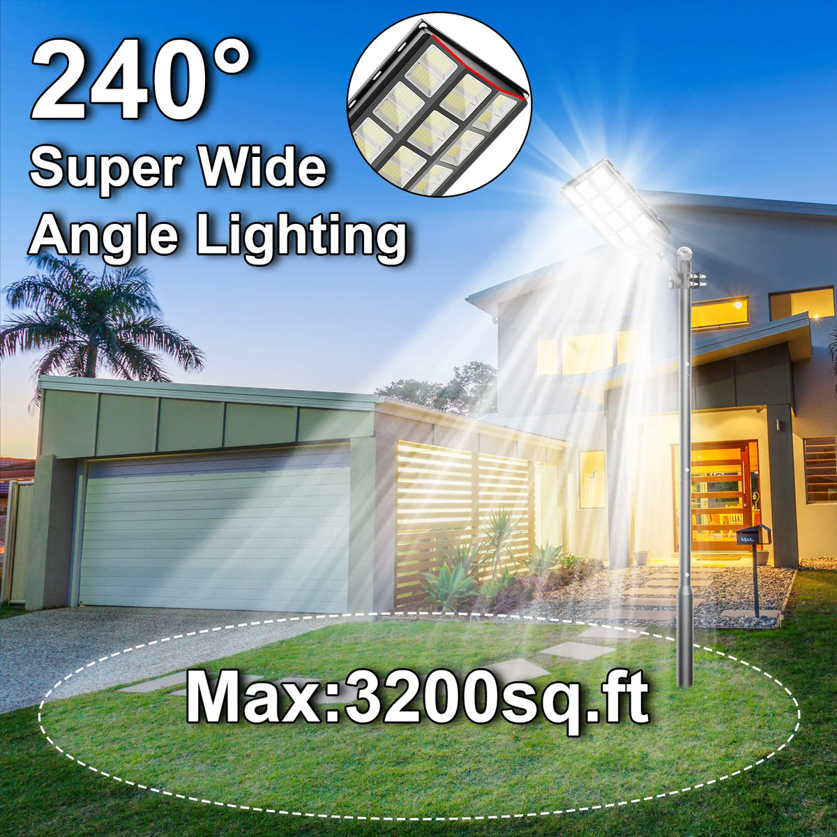 Solar LED Street Lights With Motion Sensor And Remote Control Lights