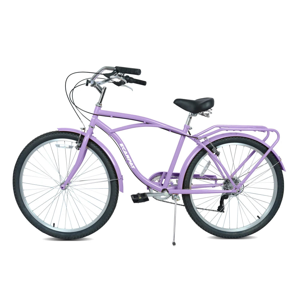 Beach Cruiser Bicycle With Steel Frame And 7 Speed Gearing