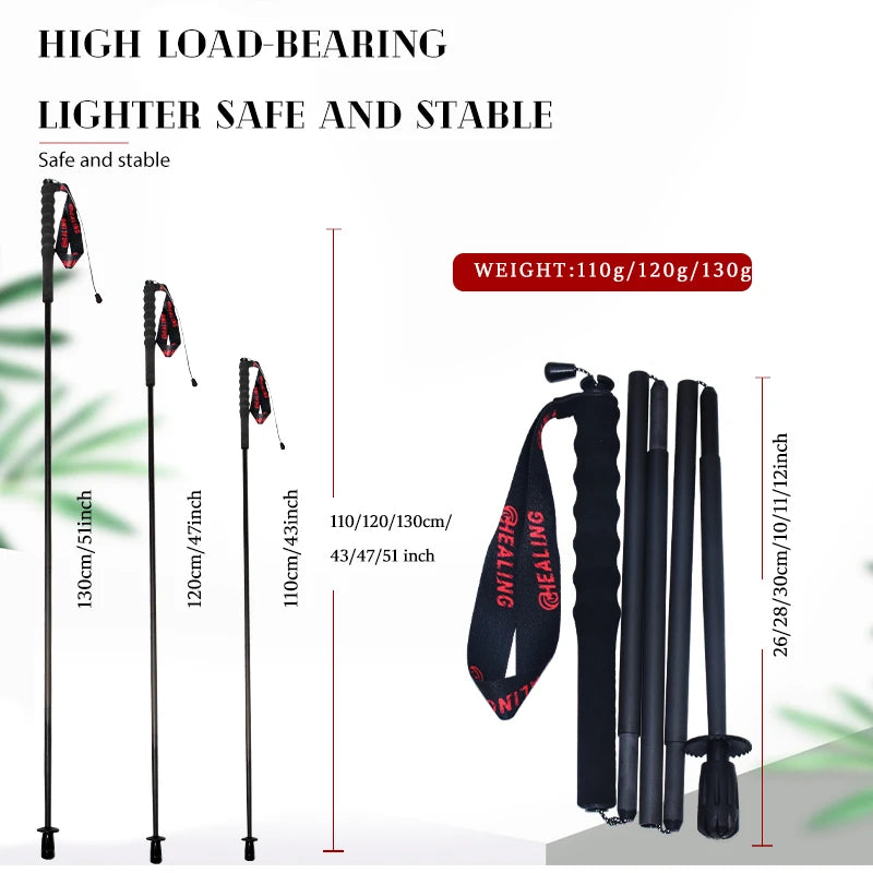 Okhealing Carbon Fiber Foldable Trekking Poles With Antishock Handles