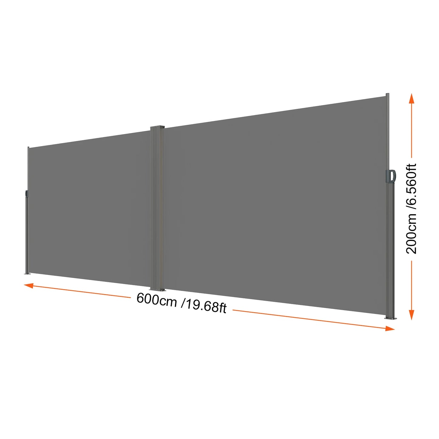 SucceBuy Retractable Polyester Patio Privacy Screen Awning