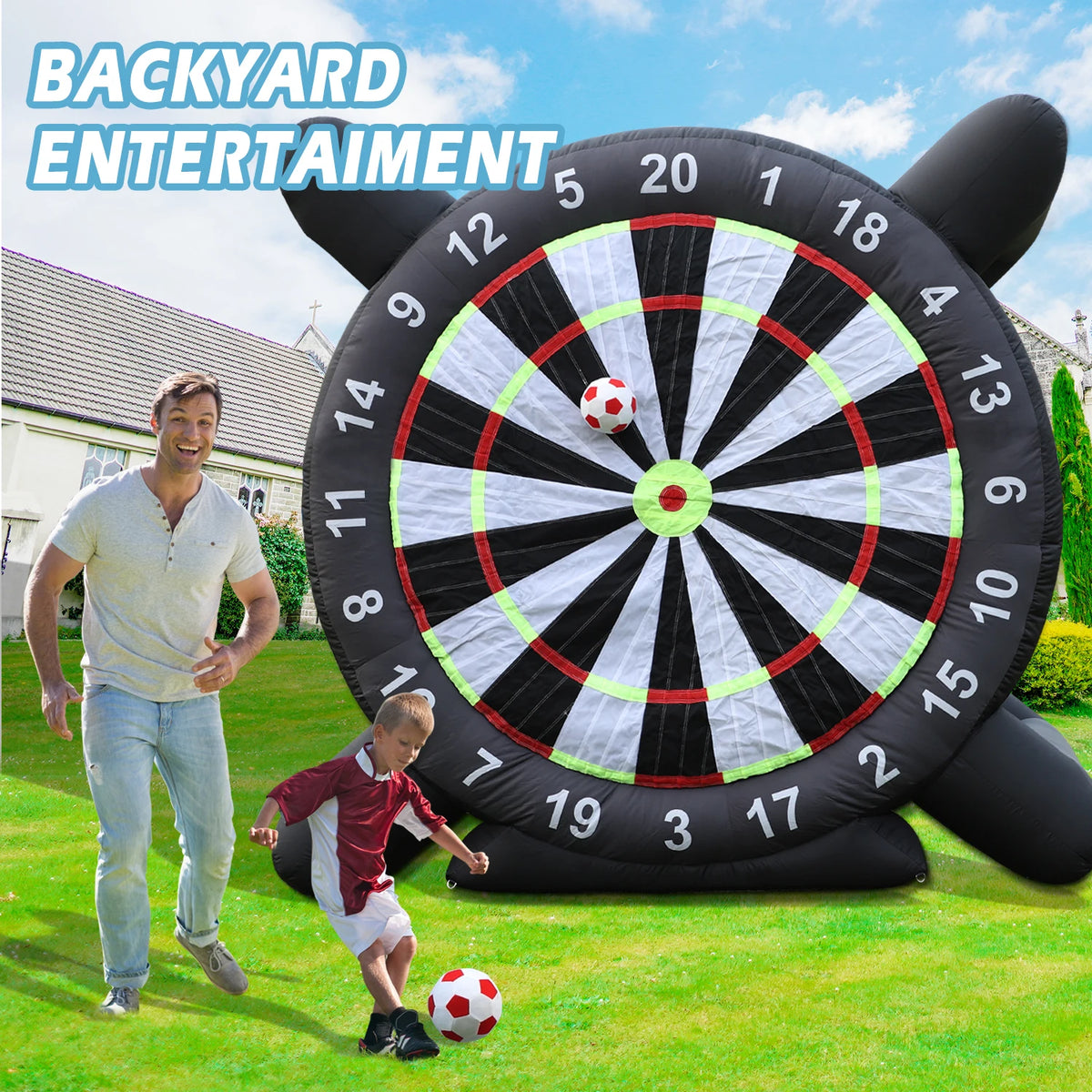 KING INFLATABLE Inflatable Soccer Dart Board for Outdoor Games