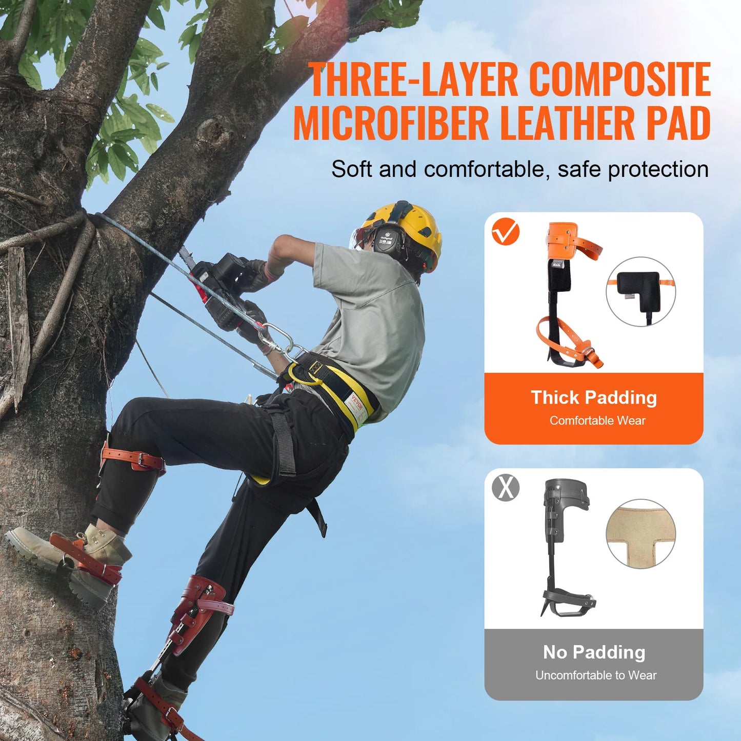 SucceBuy Steel Tree Climbing Spikes With Durable Safety Gear