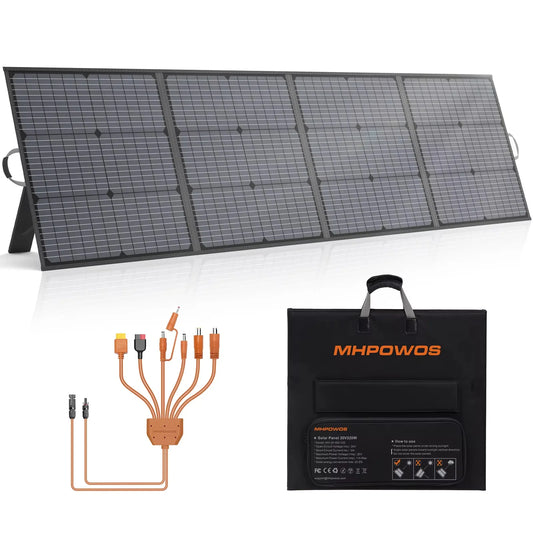 MHPOWOS 220W Foldable Solar Panel 20V Charger for Power Stations