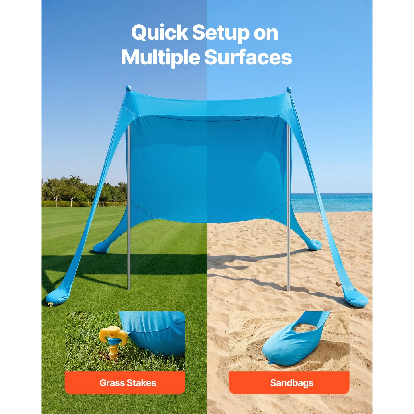 SucceBuy Portable Pop Up Beach Tent With UPF50 Sun Protection