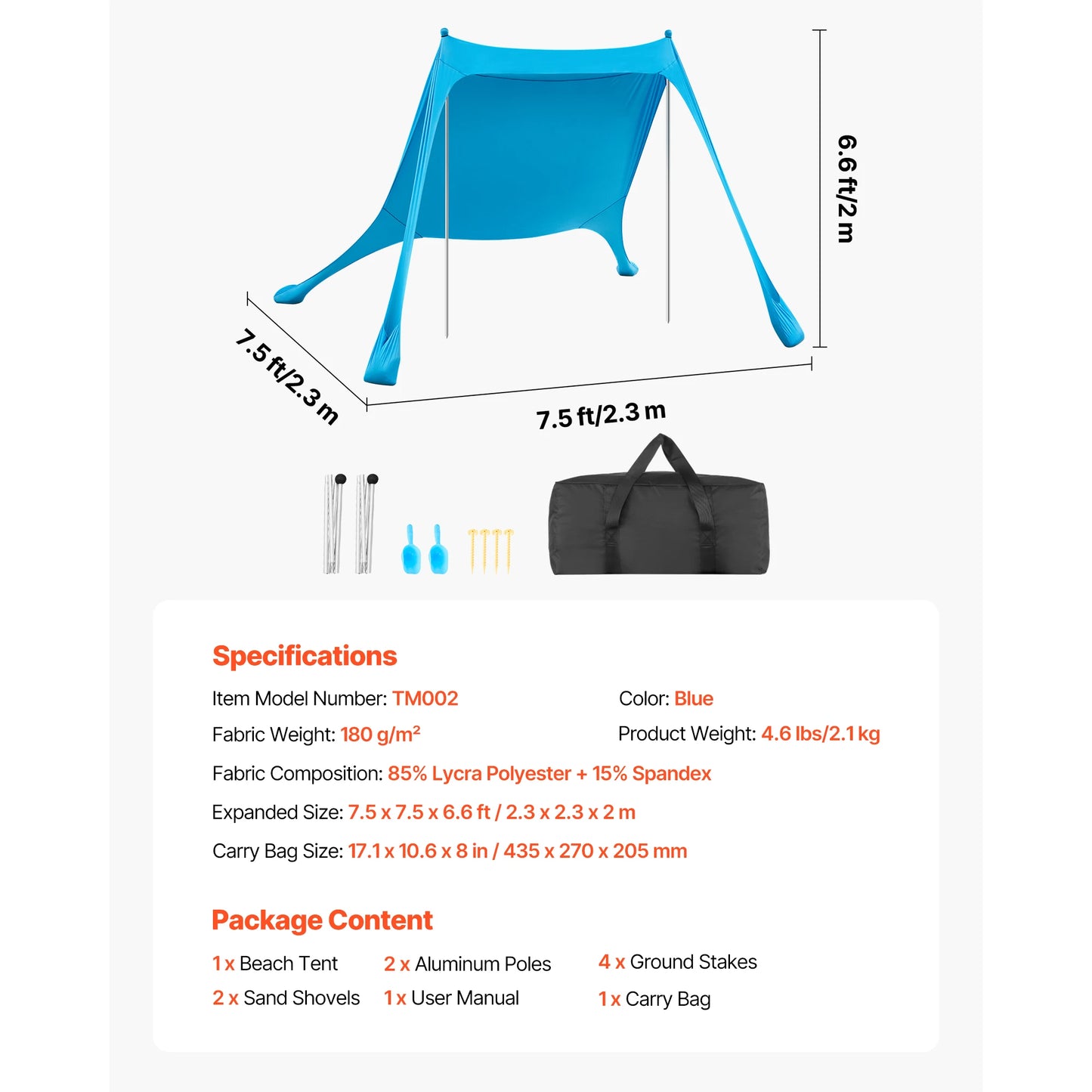 SucceBuy Portable Pop Up Beach Tent With UPF50 Sun Protection