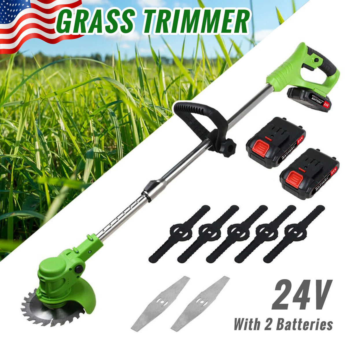 Brushless Cordless Electric Grass String Trimmer For Yard Maintenance