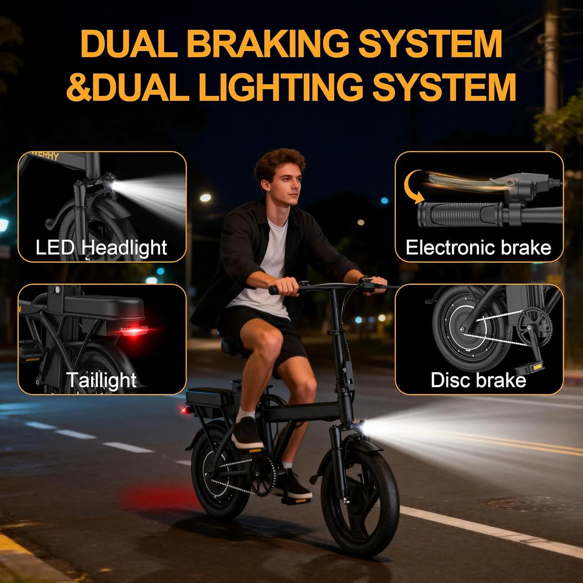 Ladped Foldable Mini Electric Bike With 500W Motor Dual Seat