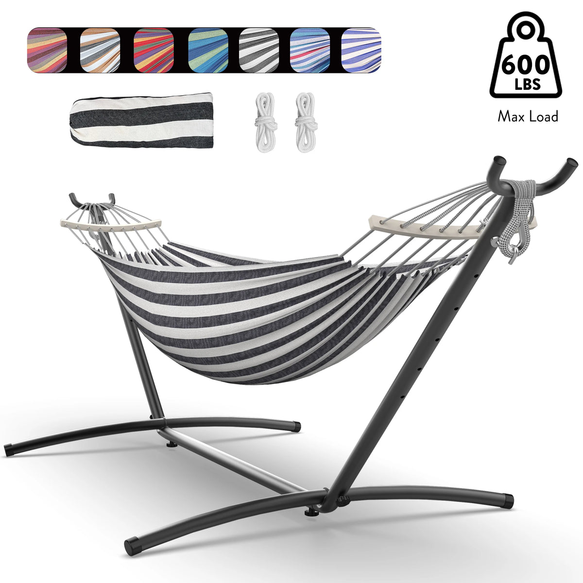 GYROOR Adjustable Hammock Stand For Comfortable Outdoor Relaxation