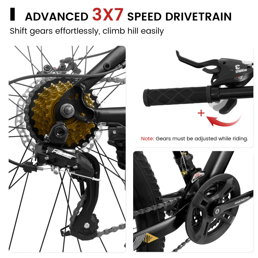 All Terrain Mountain Bike 21 Speed Gears And Disc Brakes