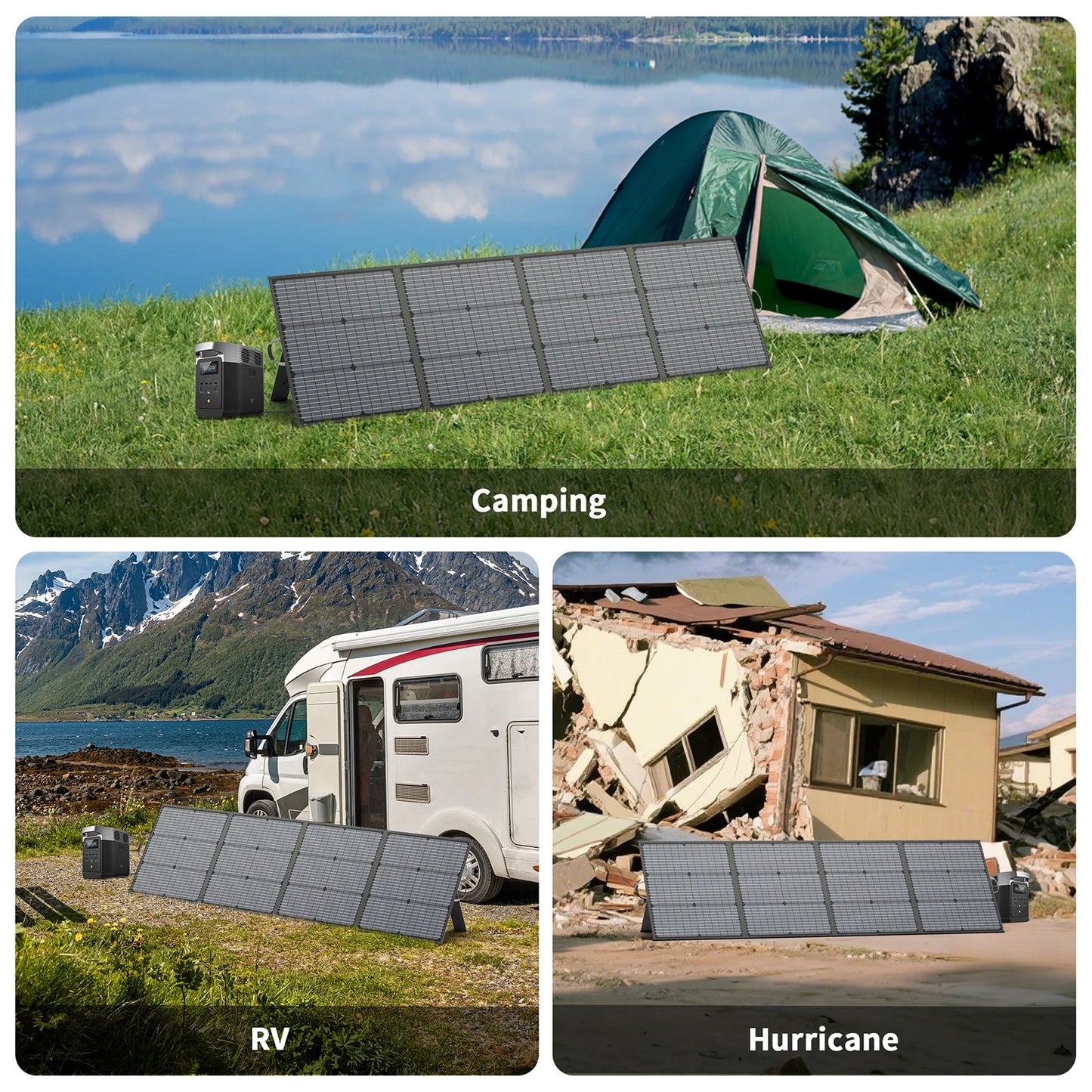 MHPOWOS 220W Foldable Solar Panel 20V Charger for Power Stations