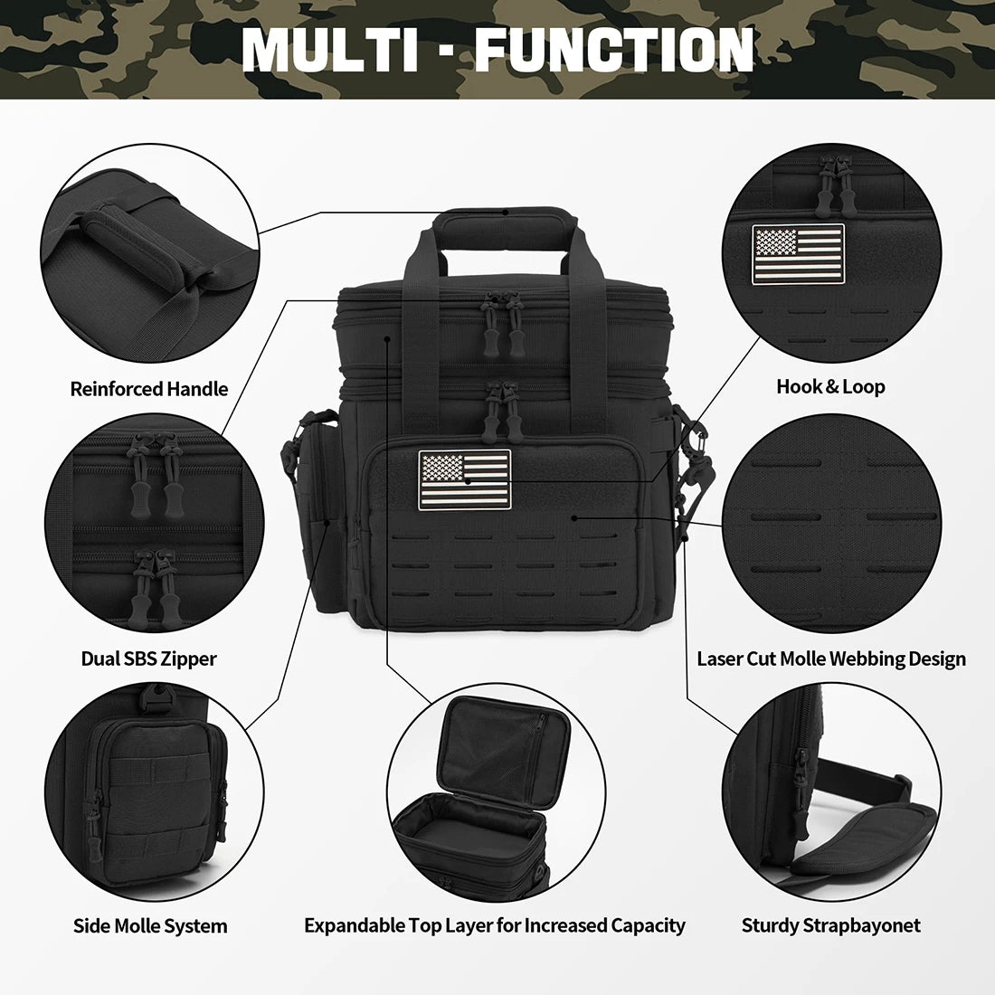 Refire Gear Tactical Insulated Lunch Bag Leakproof Expandable Cooler