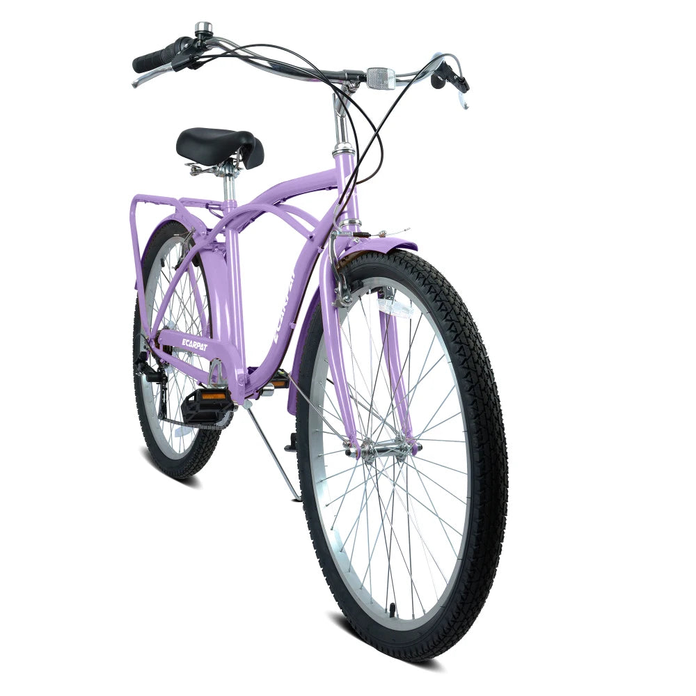 Beach Cruiser Bicycle With Steel Frame And 7 Speed Gearing