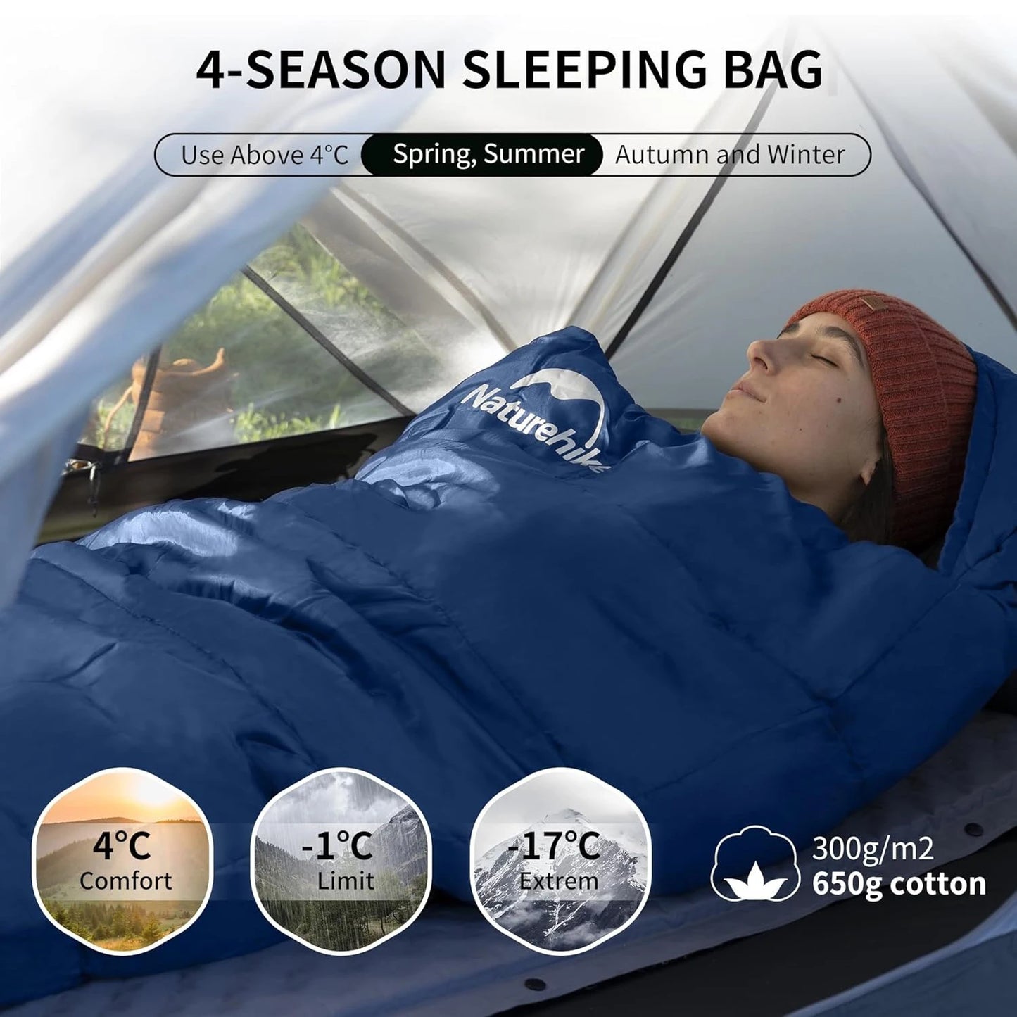 Naturehike Ultra Winter Mummy Sleeping Bag MJ300 MJ600 for Adults