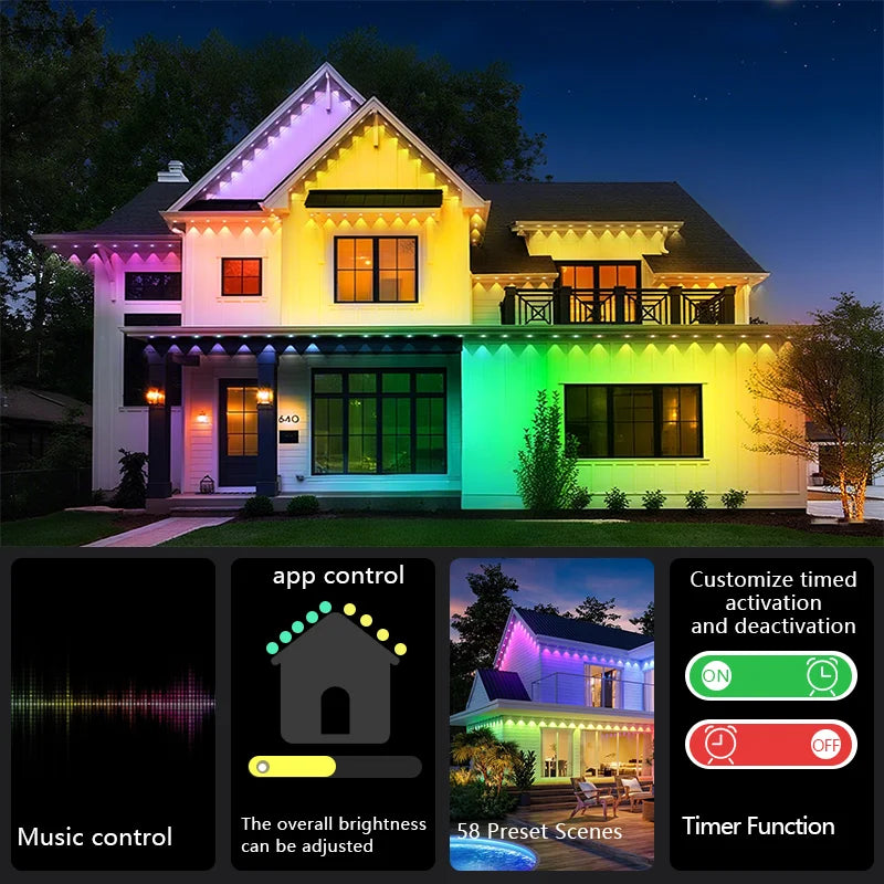 MIMIRGB Smart Permanent Outdoor RGBIC Lights With Scene Modes