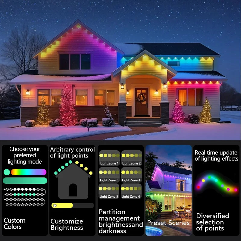MIMIRGB Smart Permanent Outdoor RGBIC Lights With Scene Modes