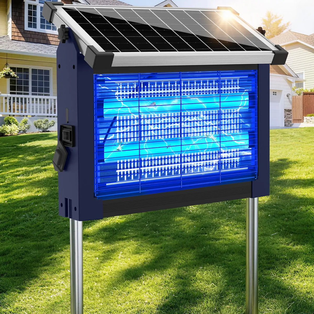 Solar Powered Waterproof Bug Zapper With Dual Solar And USB Charging‌