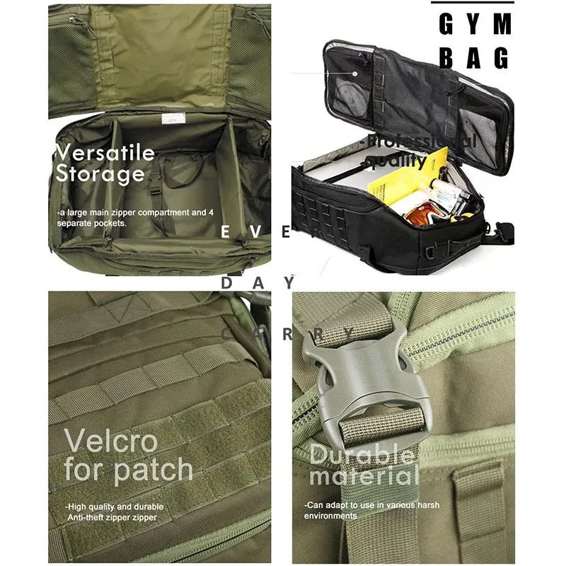 LQARMY Large Capacity Waterproof Travel Duffle Bag Gym Fitness Weekend