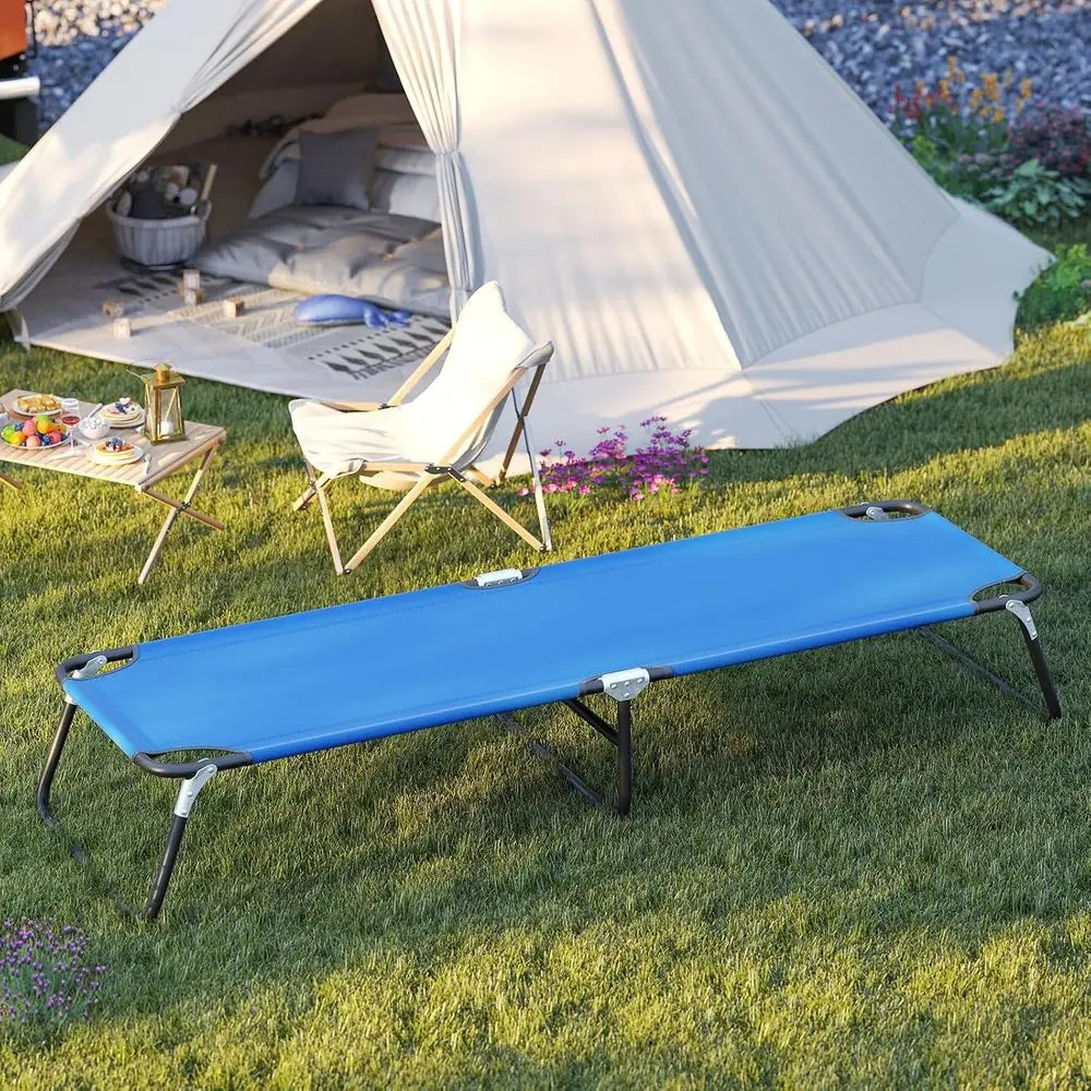 olding Camping Cot 2 Pack, Portable Ultralight Compact Sleng Cot Bed or Adults with rd abric, or Outdoor Travel Backpacking Hiki