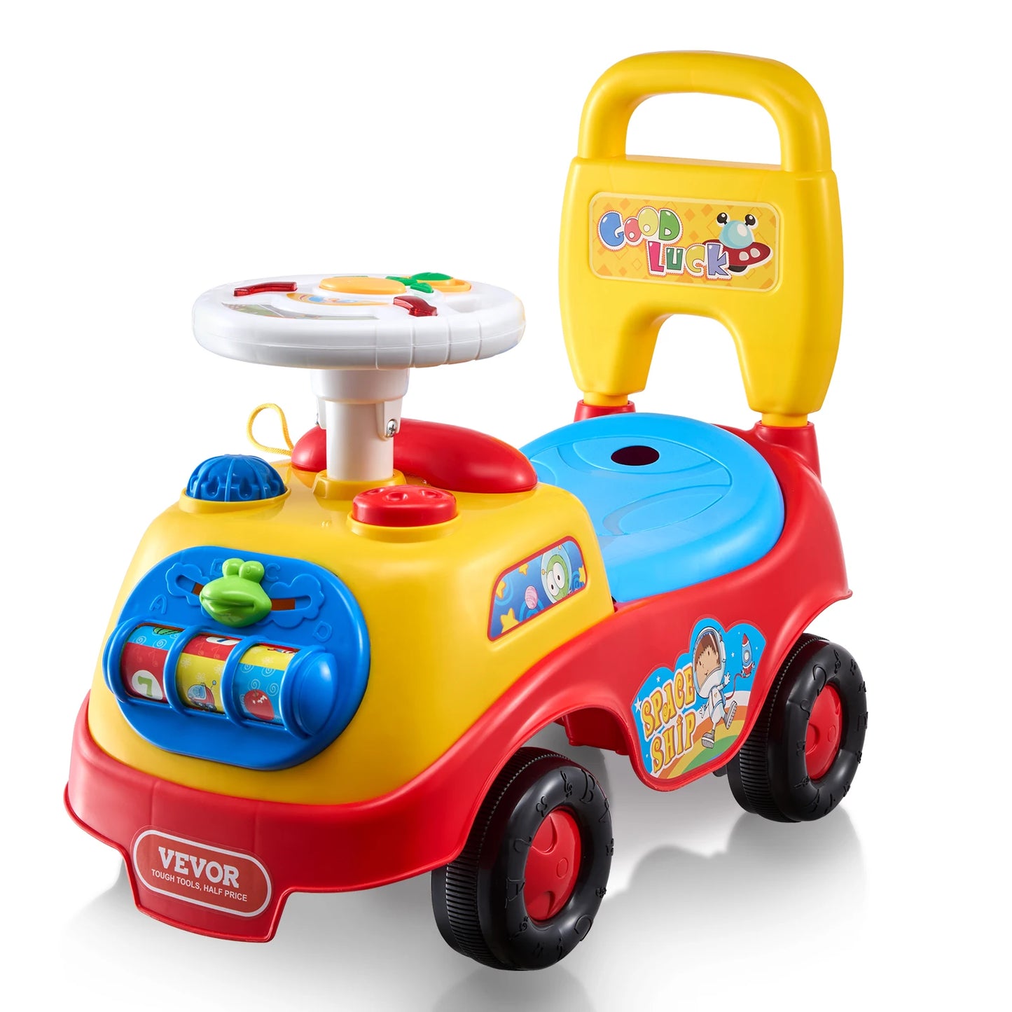 SucceBuy Push Ride On Car With Music And Steering Wheel