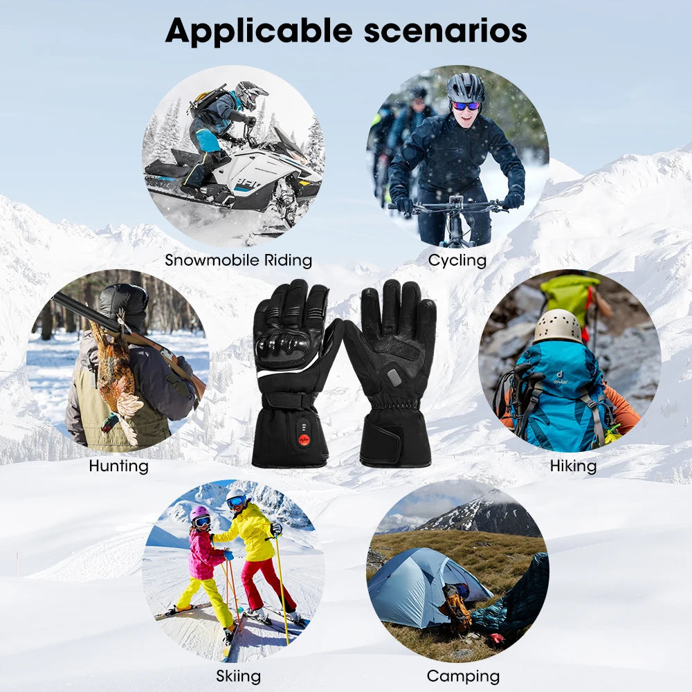 Savior Heat Waterproof Rechargeable Electric Motorcycle Gloves