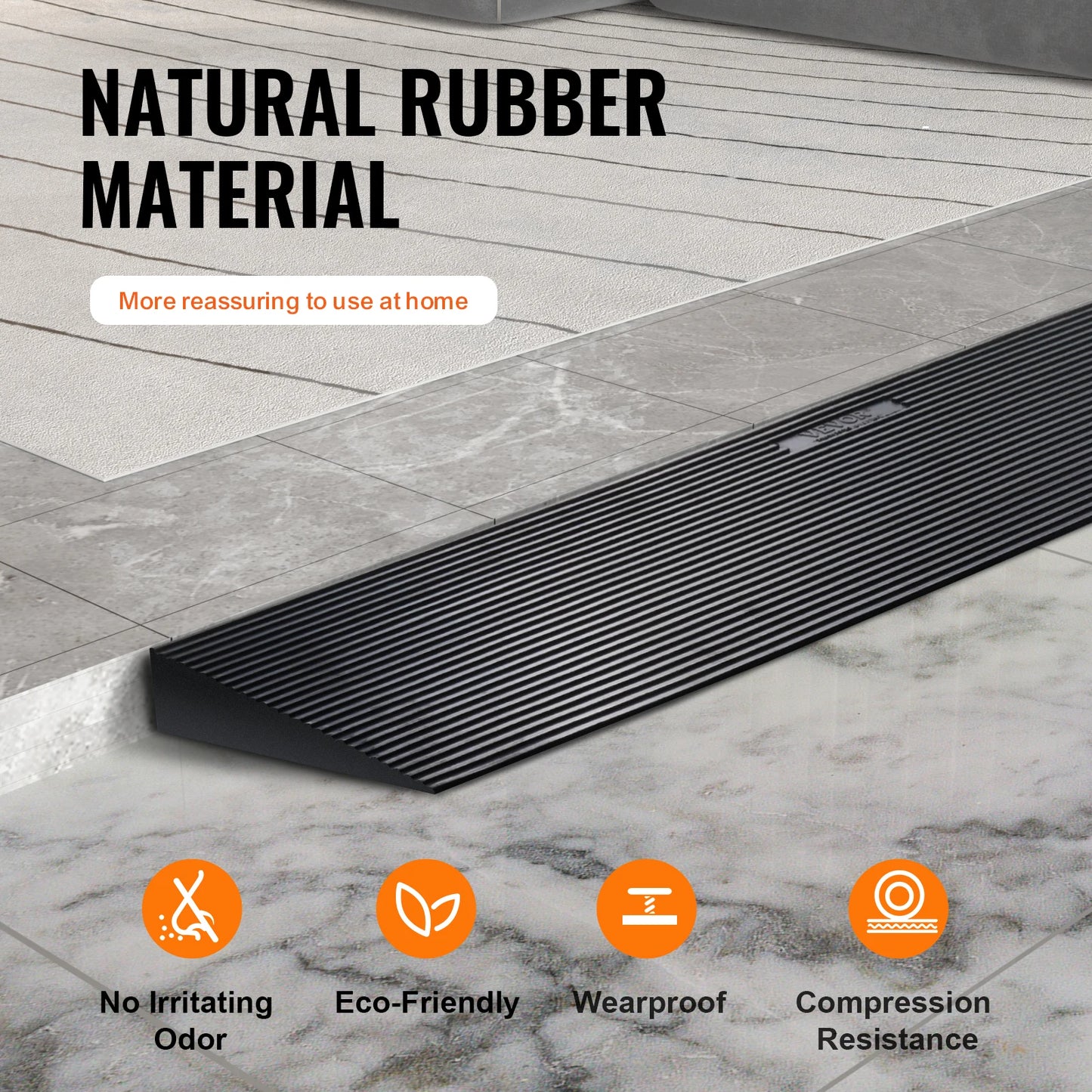 SucceBuy Cuttable Natural Rubber Wheelchair Ramp