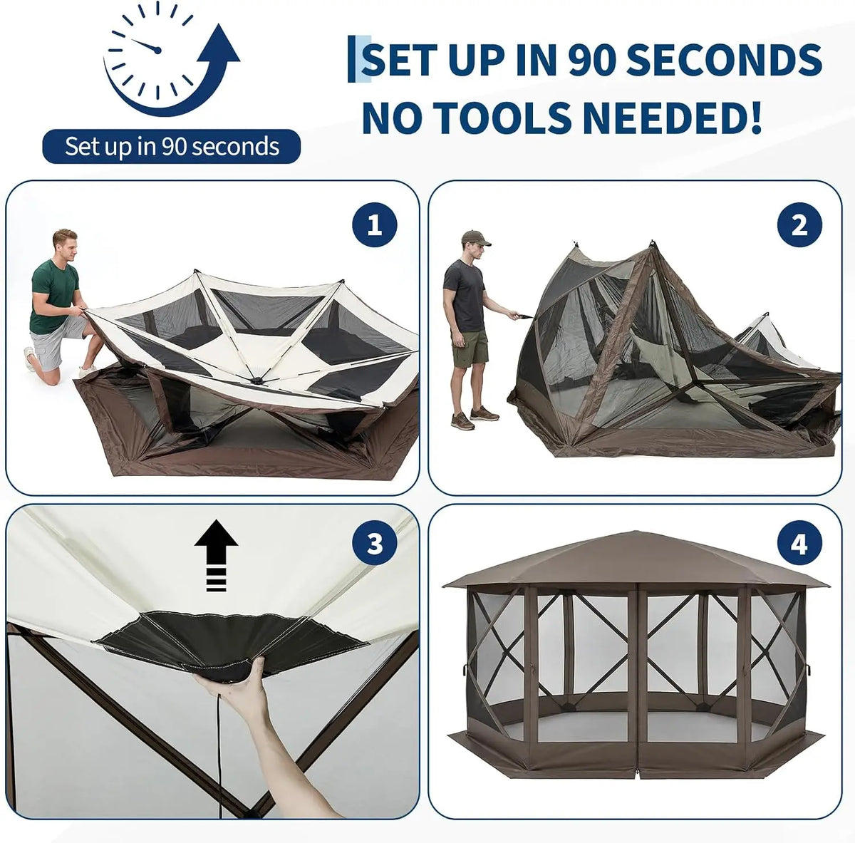 Tacleekii Pop Up Gazebo With Mosquito Netting And Wind Screens