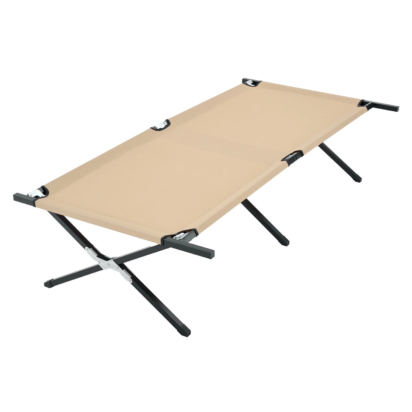 JHK Portable Folding Camping Marching Bed 300 LBS Capacity Collapsible Camping Cot Lounge Chair 73' X 36' Sleeping Cot Sturdy Frame for Outdoor Makeshift Bed