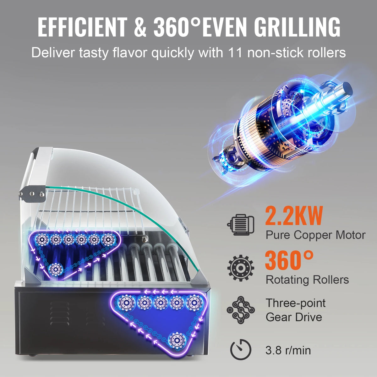 SucceBuy Commercial Electric Hot Dog Roller Sausage Maker For Parties