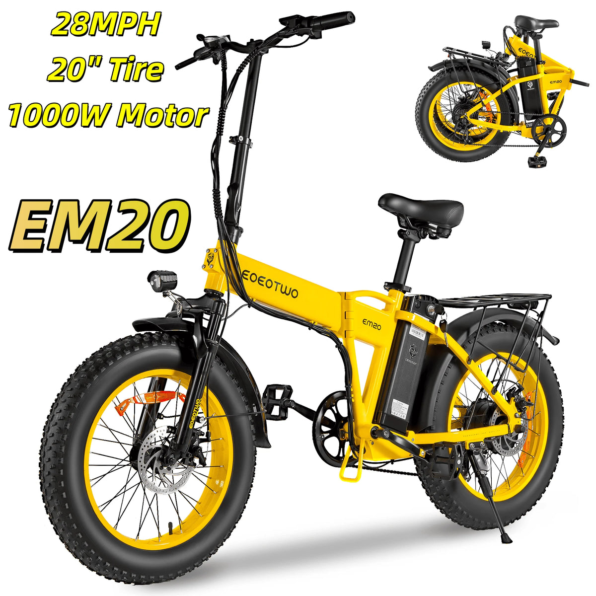 EOEOTWO Fat Tire Electric Bike 1000W Motor Long Range