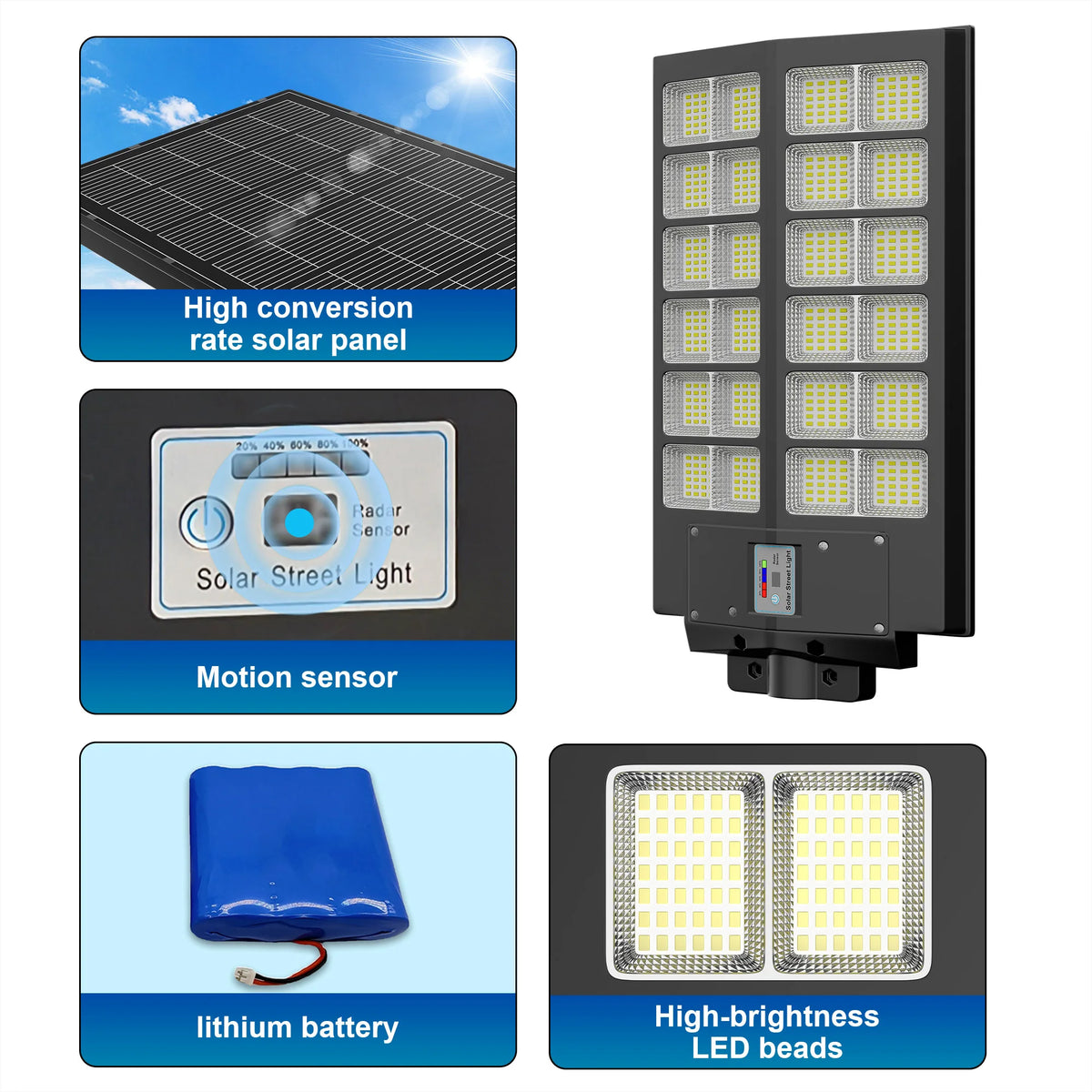 Solar Street Light With Motion Sensor And Remote Control