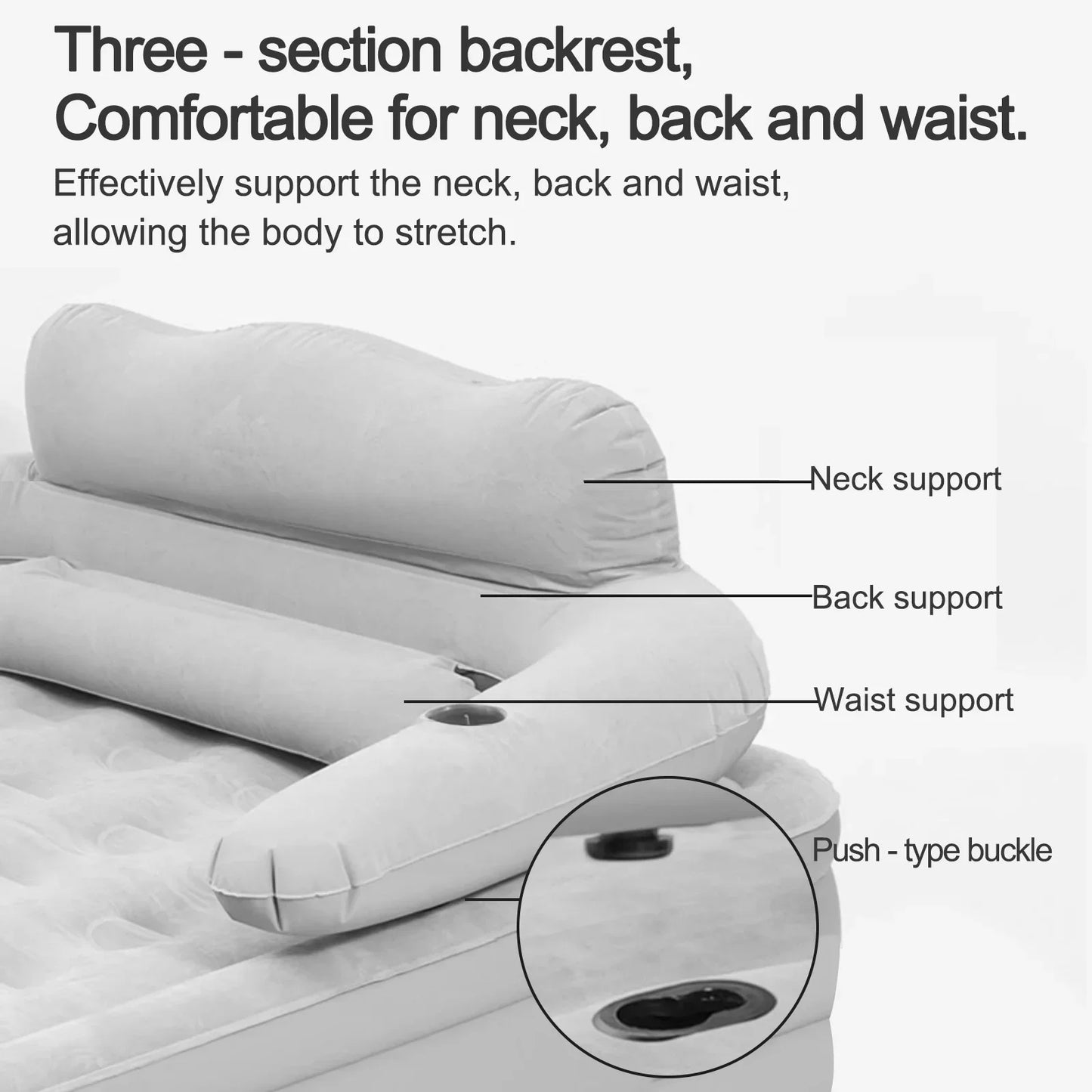 2 Person Built In Pump Camping Mattress PVC Inflatable Thickened Design