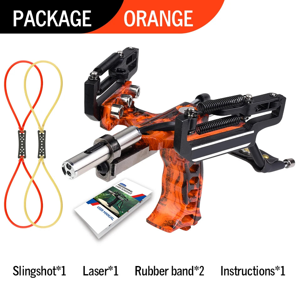 Aluminum Alloy Laser Slingshot With Rubber Bands for Target Practice