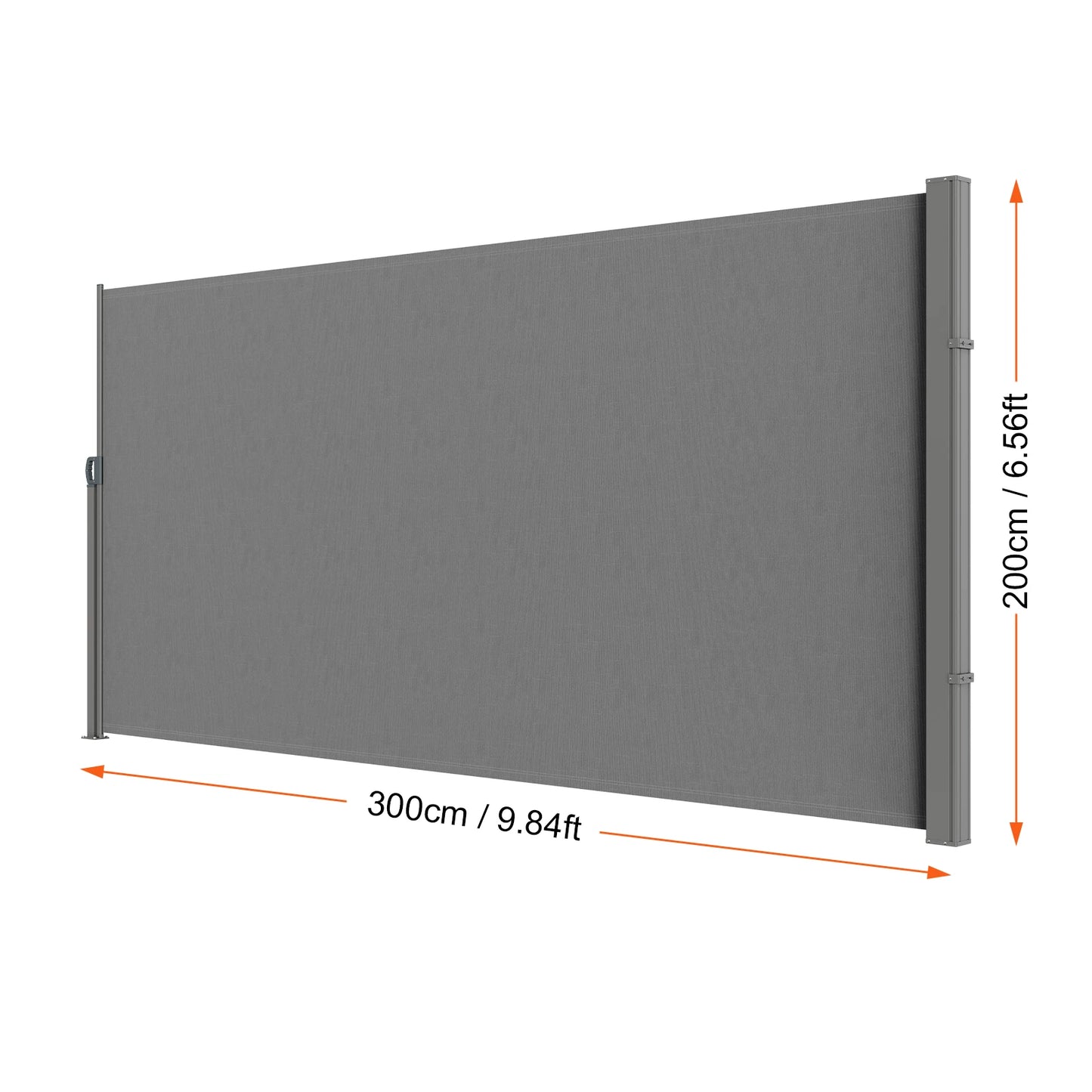 SucceBuy Retractable Polyester Patio Privacy Screen Awning
