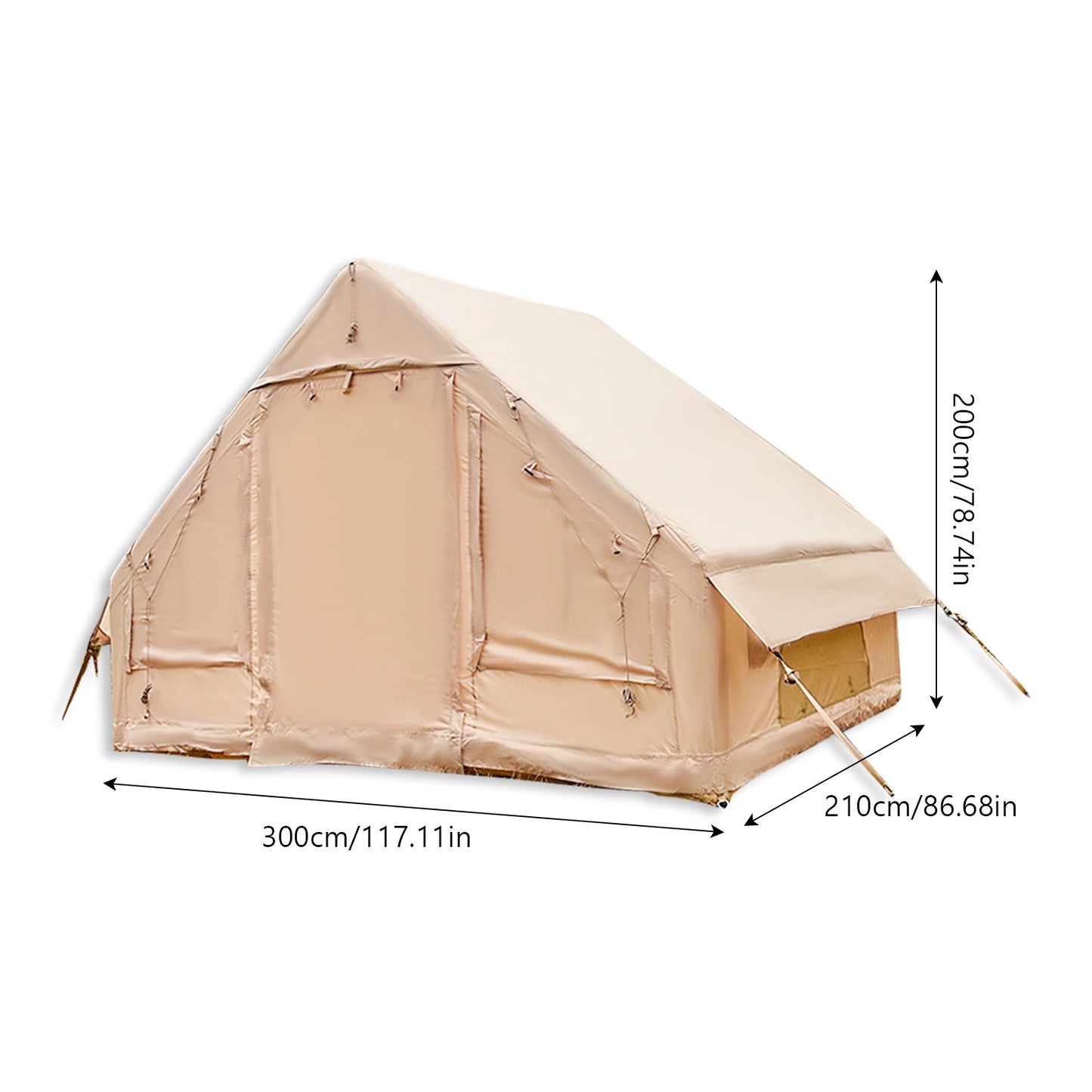 4-8 Person Inflatable Camping Tent - Quick-Setup Air Frame, 4-Season Waterproof Shelter with Stove Jack & Portable Design.