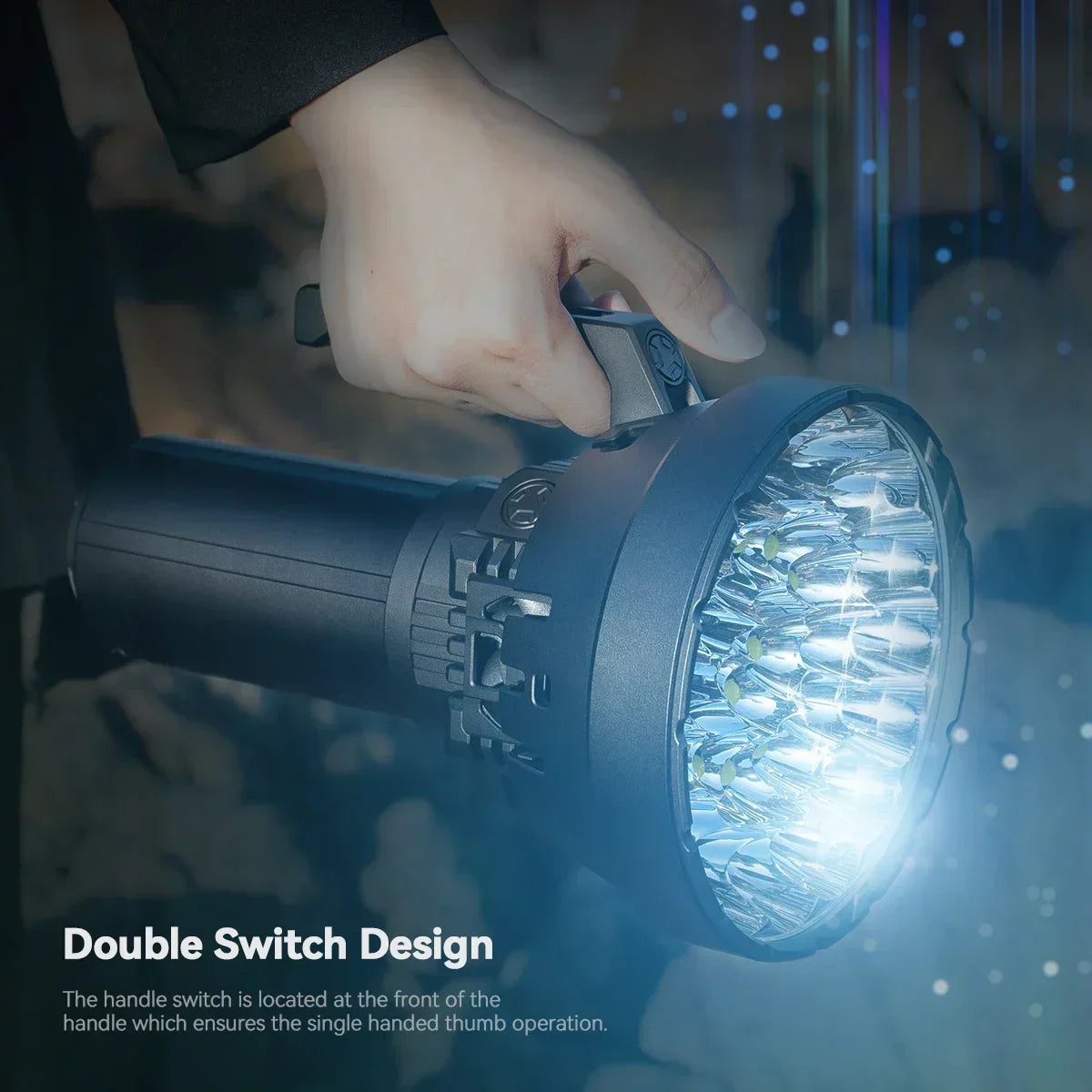 ImaLedt Ms32 200000 Lumens Rechargeable Tactical Flashlight With Cooling Fan