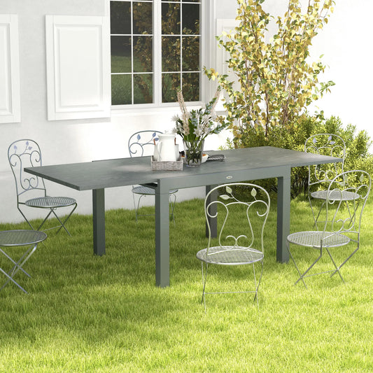 Extendable Outdoor Dining Table With Sturdy Aluminum Frame