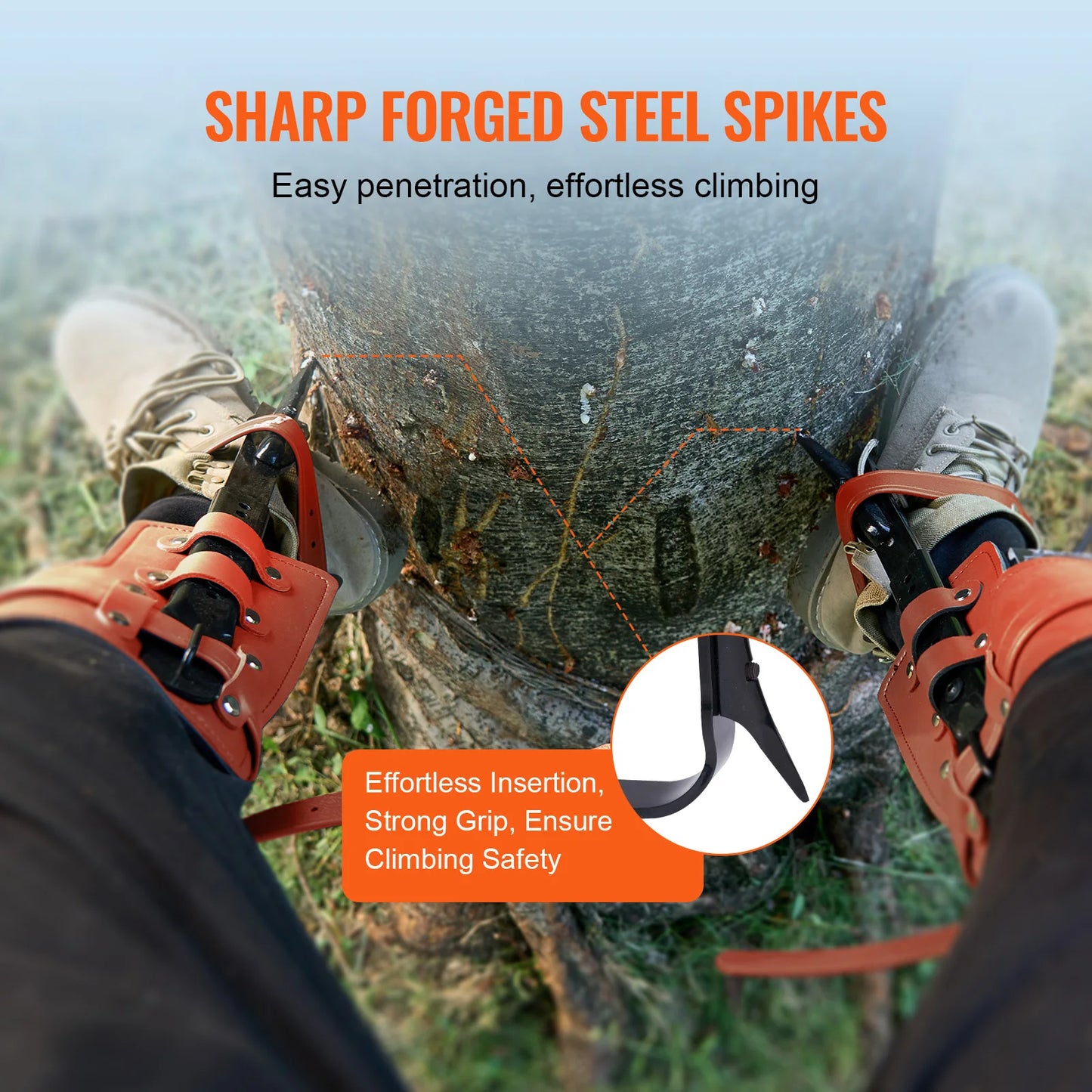 SucceBuy Steel Tree Climbing Spikes With Durable Safety Gear