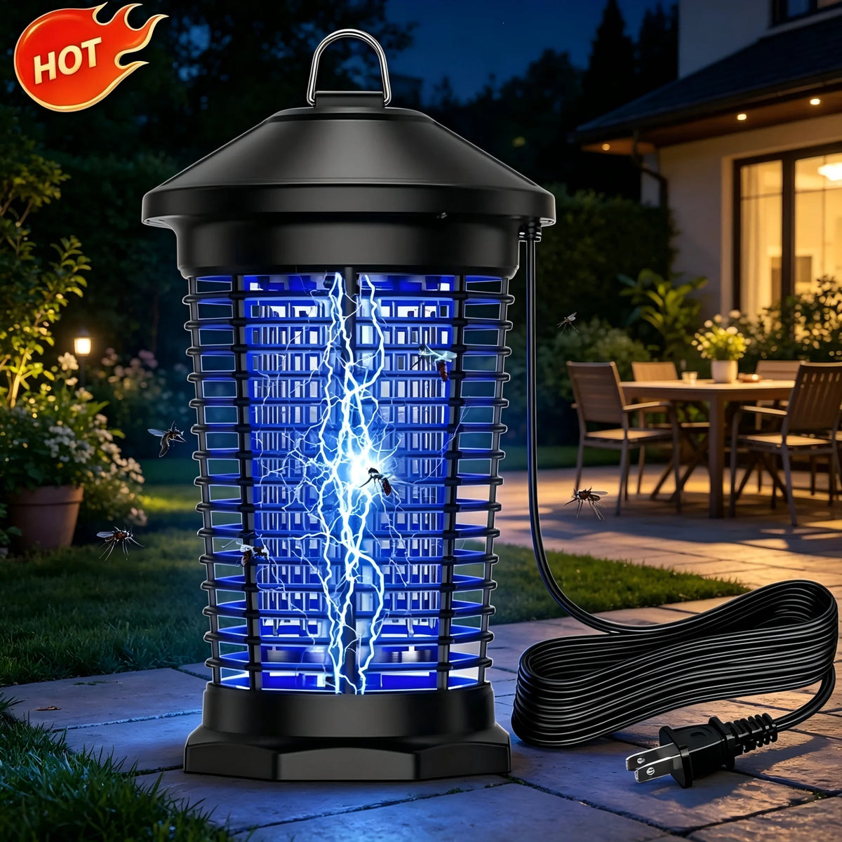Waterproof Electric Bug Zapper Lantern for Indoor and Outdoor Use