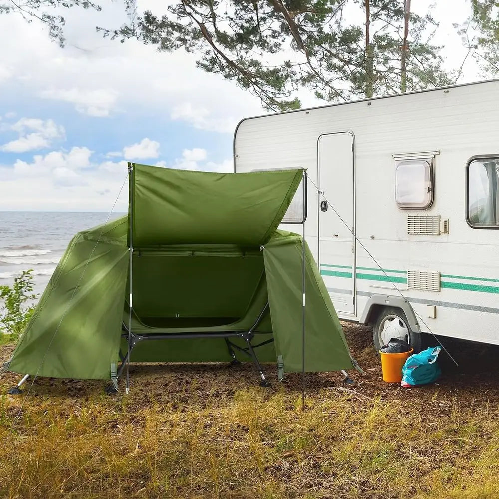 Large Outdoor Portable Sleng Cot,Portable Lightweight olding Camping Cot Tent,Elevated Camping Bed Tent,olding Outdoor Travel Co
