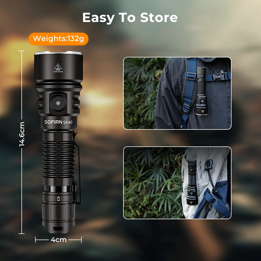 Sofirn Sk40 Tactical Flashlight 3200lm Sft70 Led IP68 Waterproof
