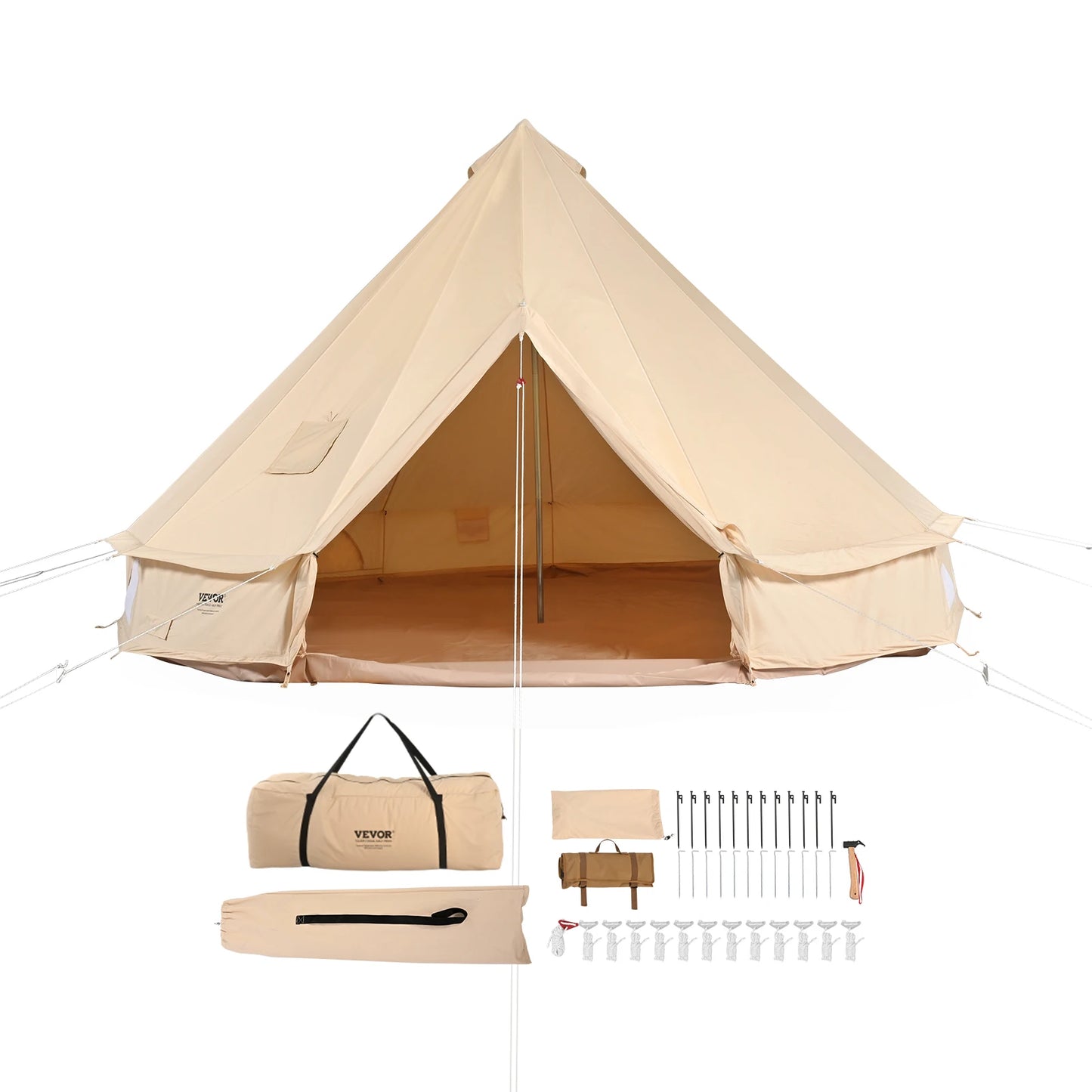 SucceBuy Breathable Canvas Bell Tent For Outdoor Camping
