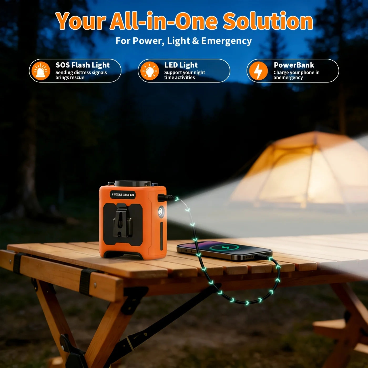 10000mAh Portable Rechargeable Waist Fan For Travel With Led Light