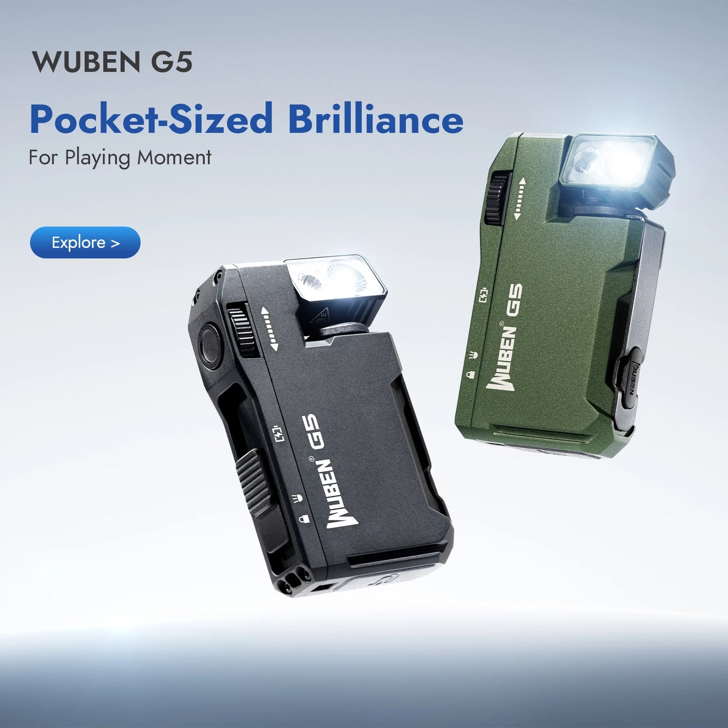 Wuben G5 Multi Color Flashlight 400 Lumen Rechargeable