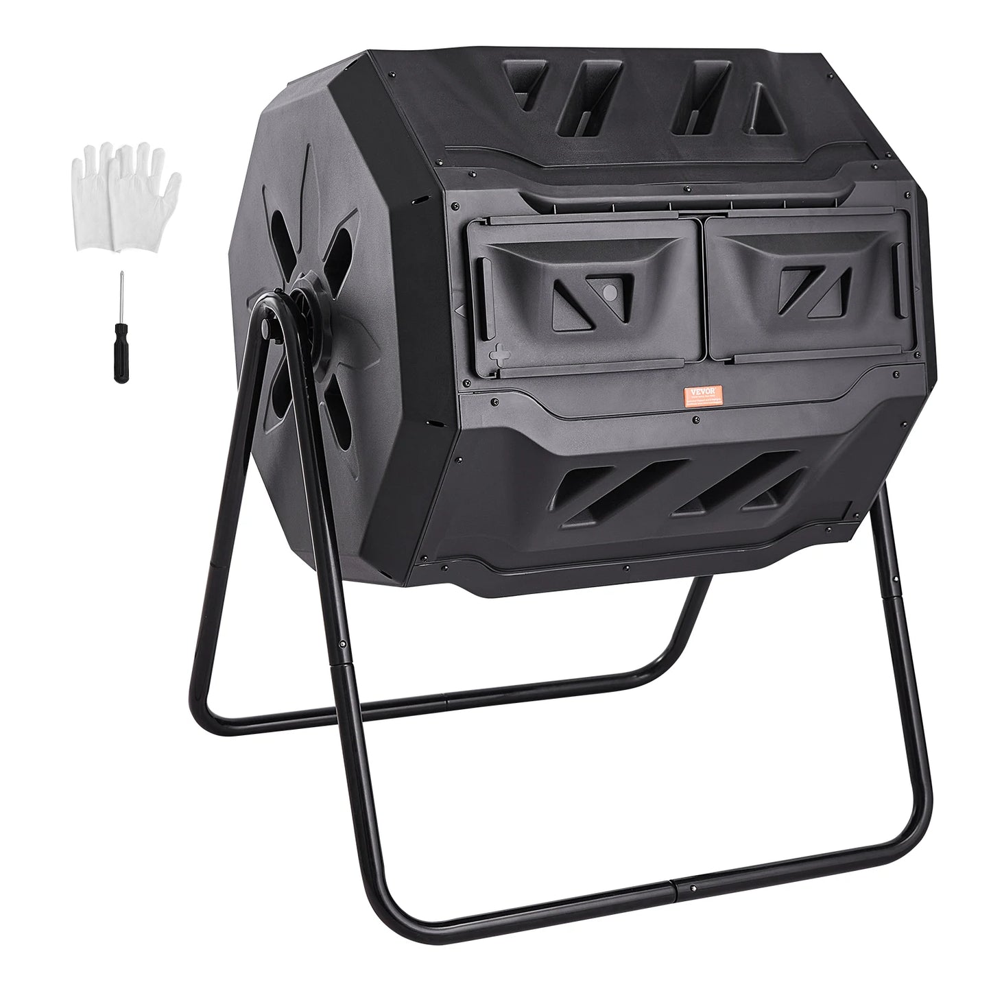 SucceBuy Dual Chamber Tumbling Compost Bin For Garden