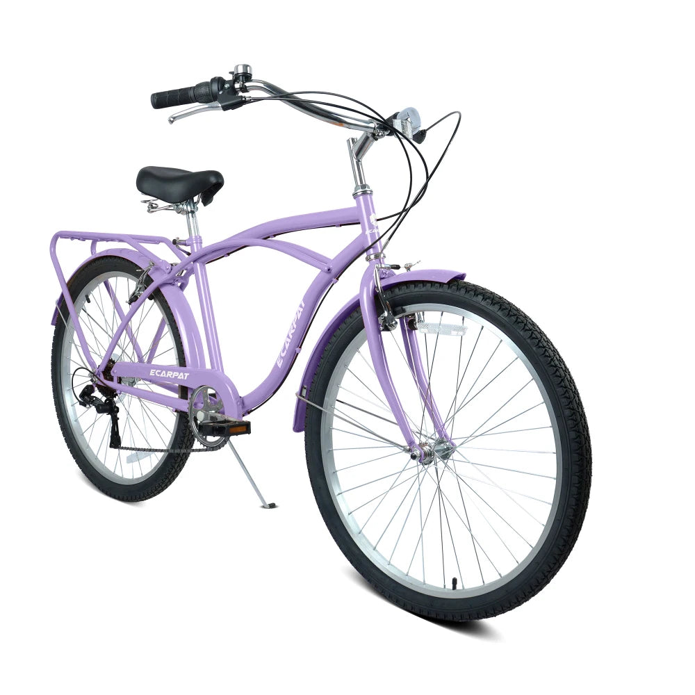 Beach Cruiser Bicycle With Steel Frame And 7 Speed Gearing