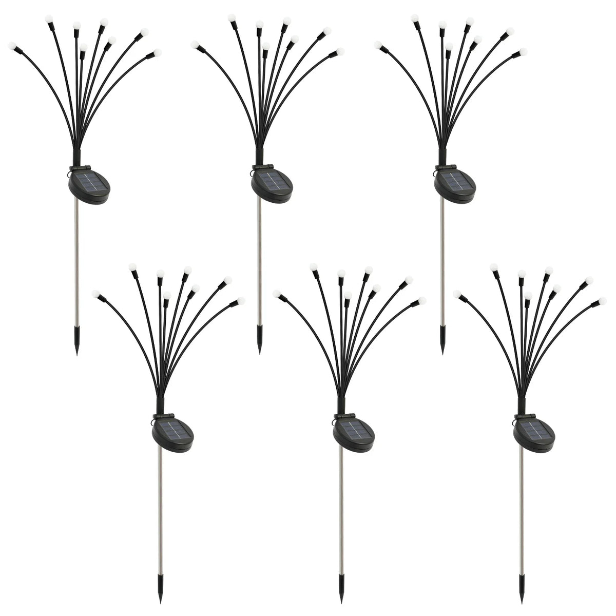 8 Head Solar Firefly Garden Lights Waterproof Flame Led Patio Yard