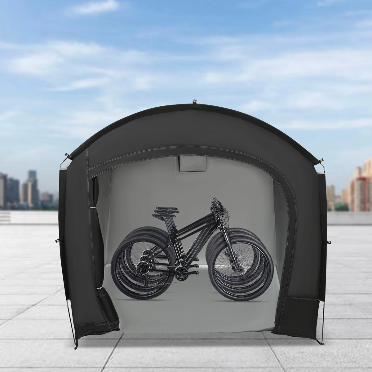 Portable Waterproof Bicycle Storage Shelter with Oxford Fabric Cover